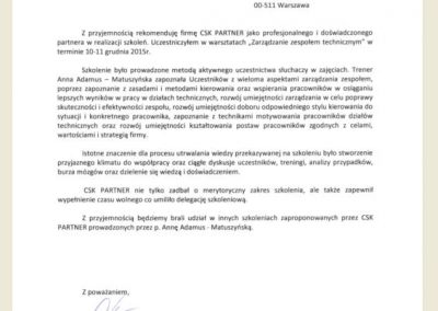 Referencje_Opinie_ Anna Adamus Matuszyńska CSK Partner - EDF